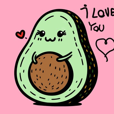 an avocado hugging an avocado