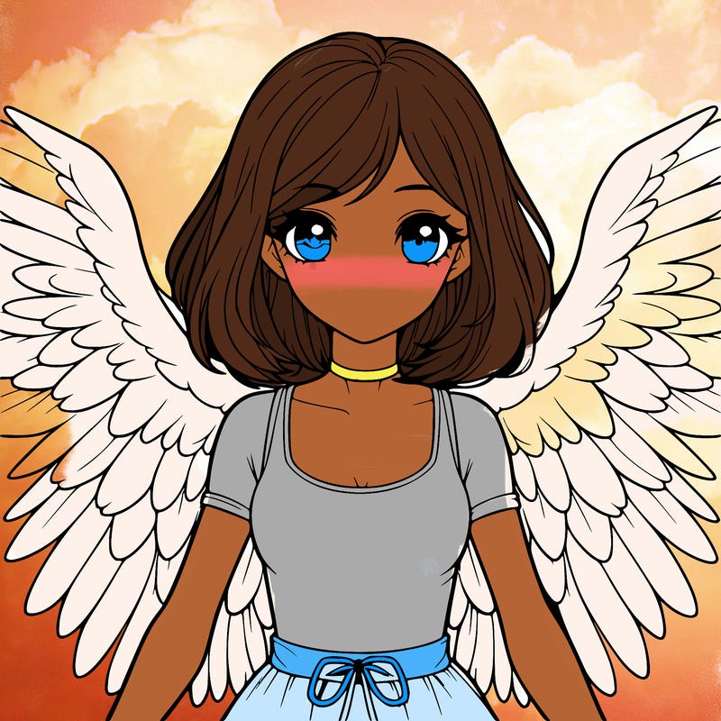 realistic girl with wings
