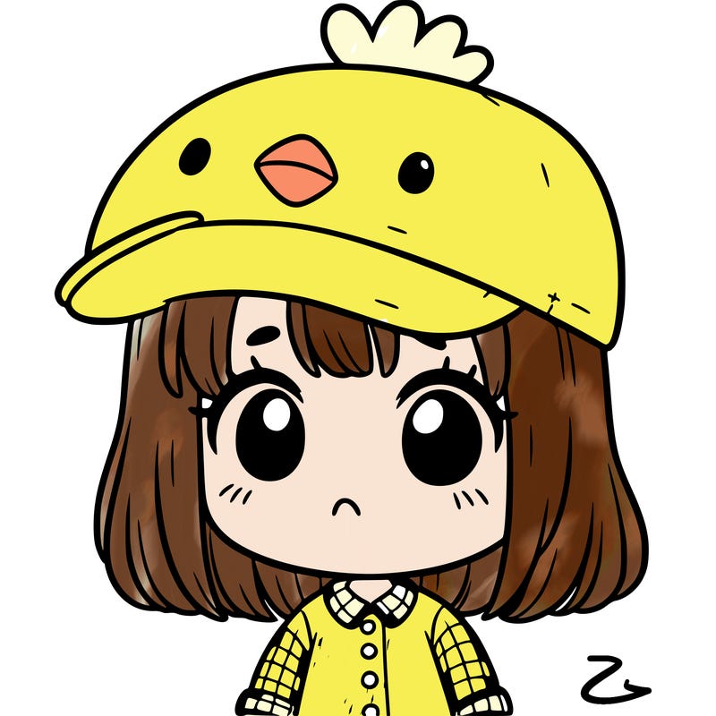 cute girl with chicken hat