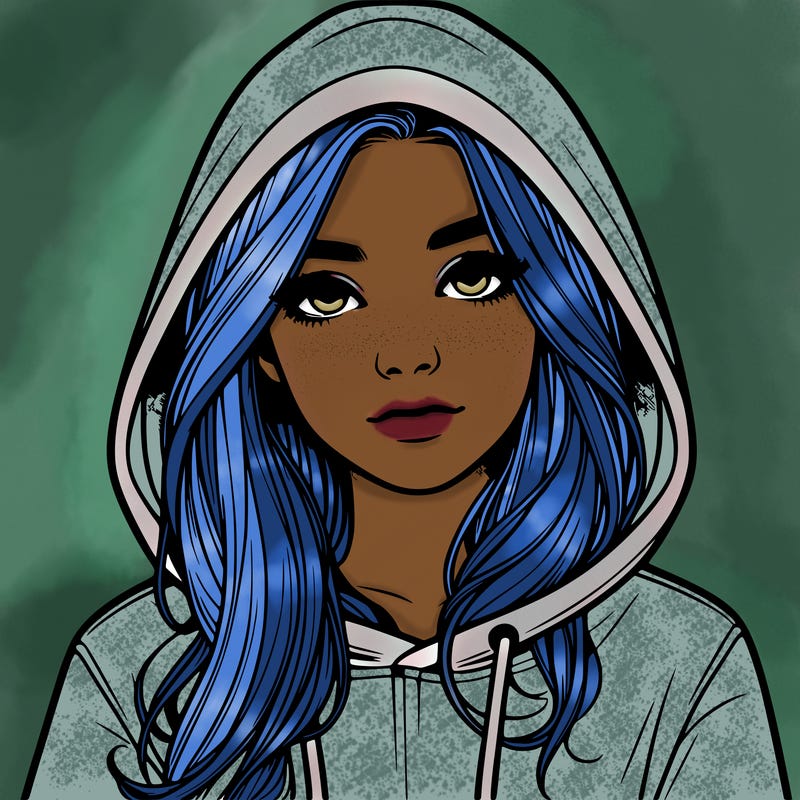 realistic girl with a hoodie