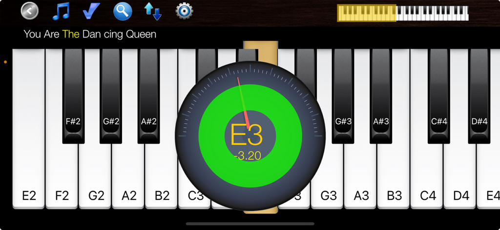 Real time pitch detection on a digital piano for singing practice