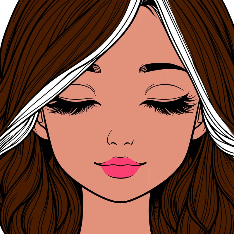 realistic girl with eyes closed