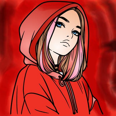 a realistic girl in a hoodie