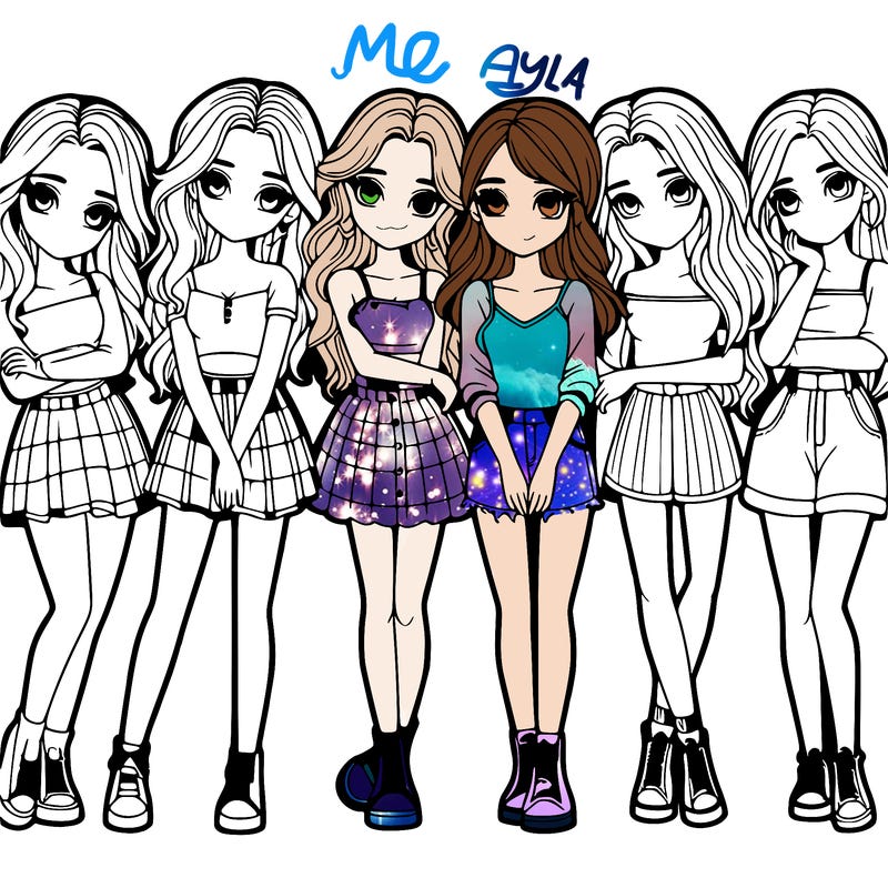 a group of girls realistic