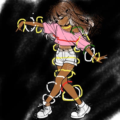 realistic girl danceing