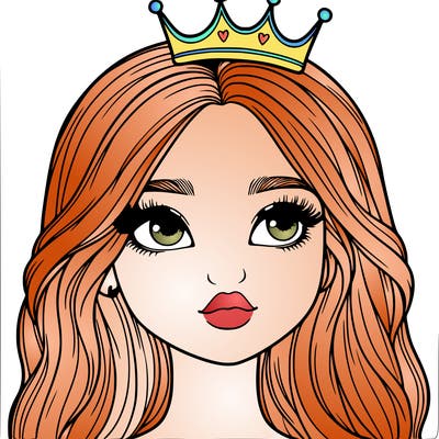 a realistic girl with a crown on