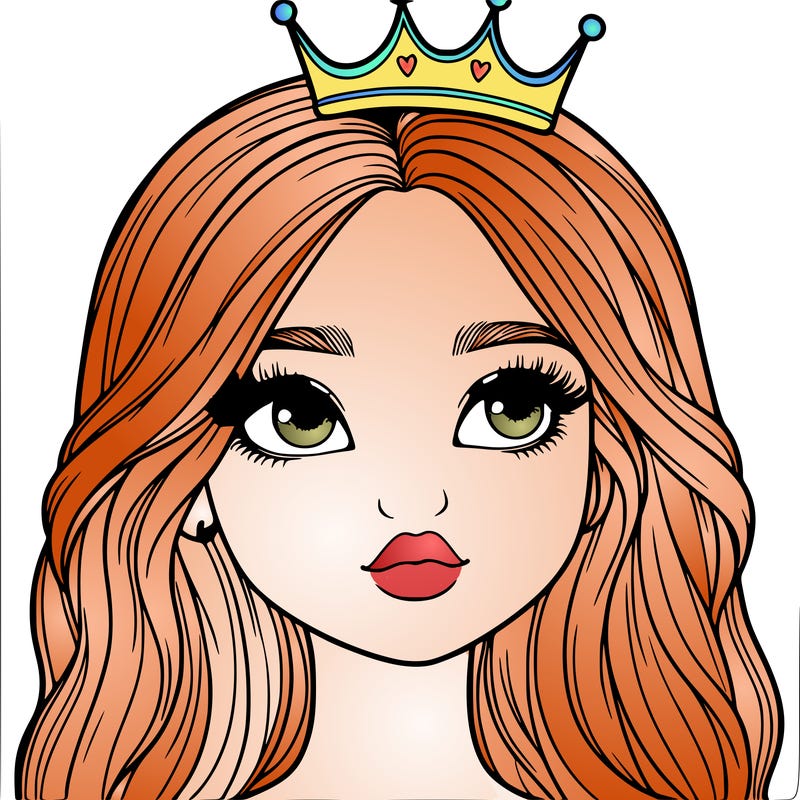 a realistic girl with a crown on