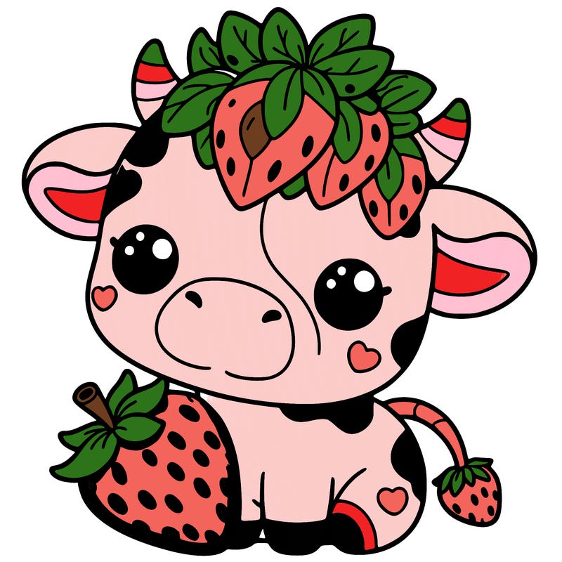 cute strawberry cow