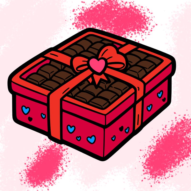 a box of chocolate for valentines day
