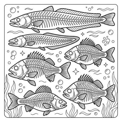 Discover our captivating collection of fish skeleton coloring pages, thoughtfully designed for senior enthusiasts. These intricate yet clear outlines offer a perfect blend of relaxation, artistic expression, and cognitive engagement.