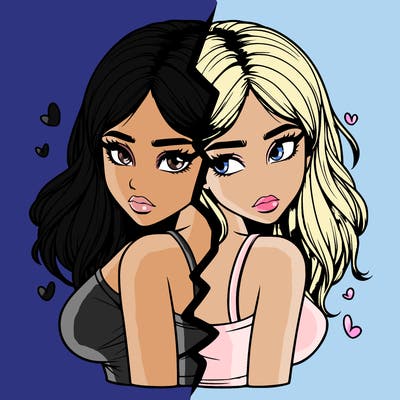 realistic girl split