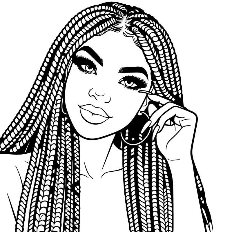 beautiful woman with box braids