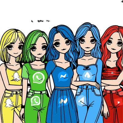 a group of girls realistic