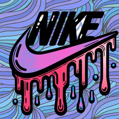 dripping nike logo