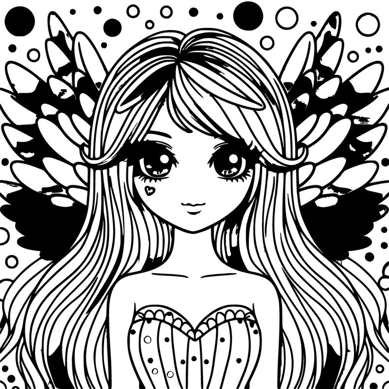 multi colored wings and blonde hair with multiple highlights of color standing in the background a world full of beautiful colors and beautiful faces