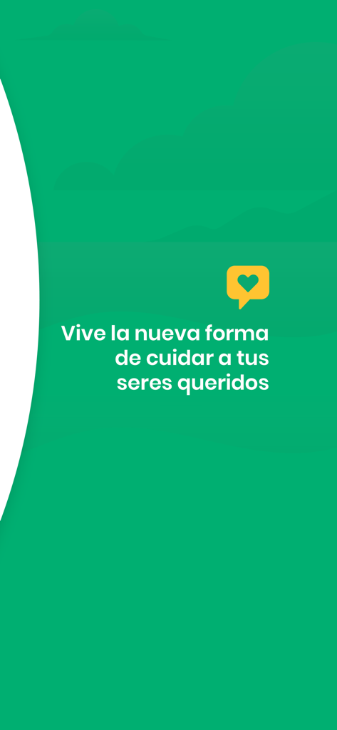 Coco Mercado - Coco Mercado app welcome screen with the message Vive la nueva forma de cuidar a tus seres queridos