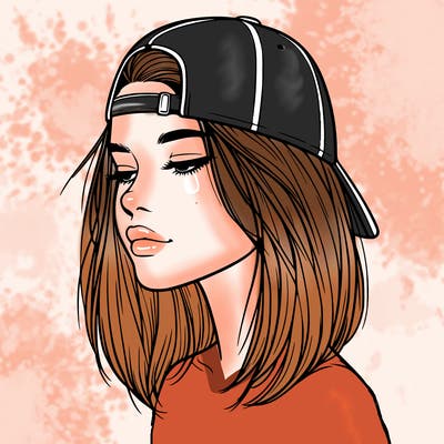 realistic  girl with a backwards hat
