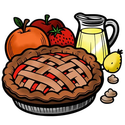 a pie of food