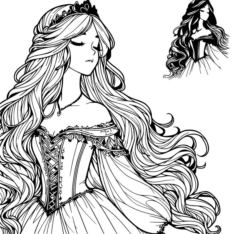 fantasy princess realistic with long hair