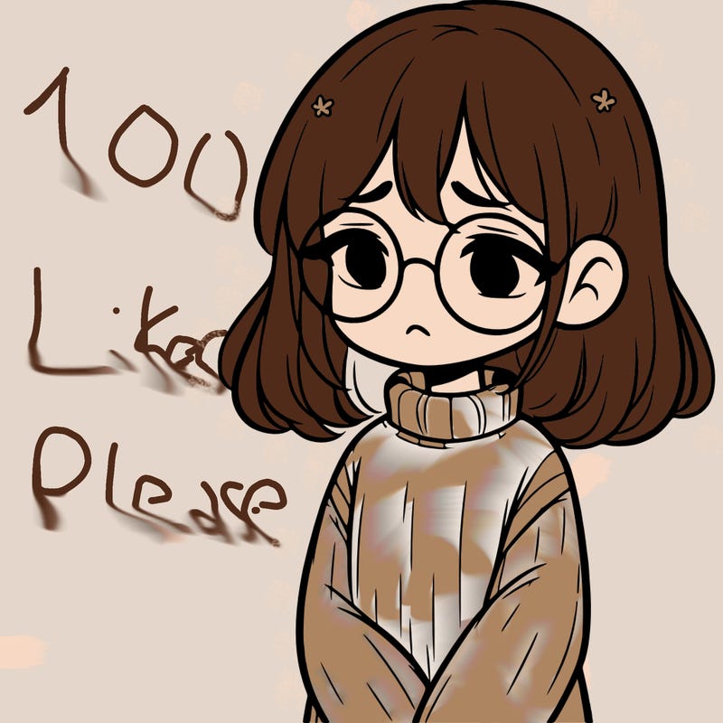 sad girl with glasses in a sweater