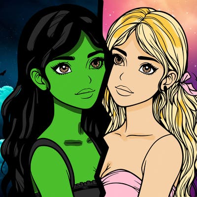 split realistic girl