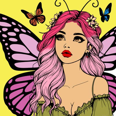 butterfly fairy realistic girl
