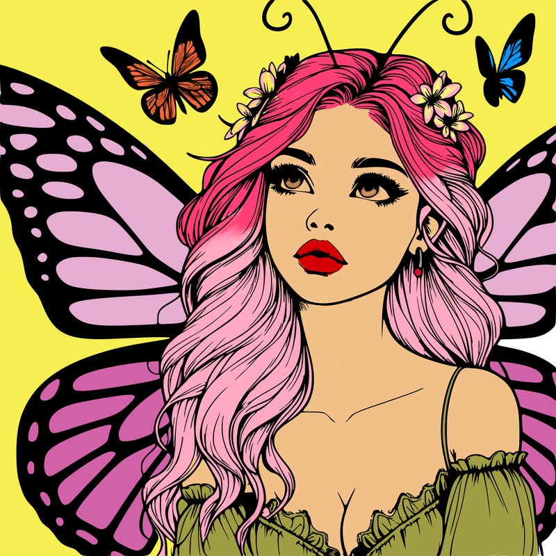 butterfly fairy realistic girl