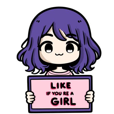 a cute girl holding a sign that says like if you’re a girl