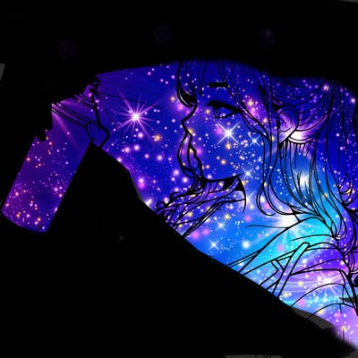 a realistic girl spray, painting