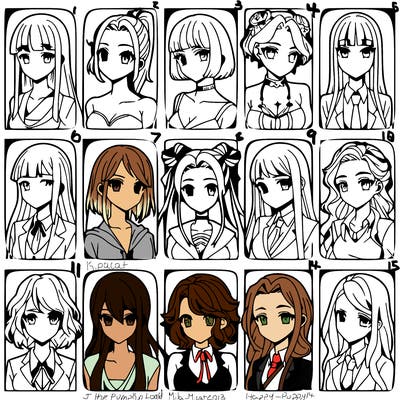 girls that look diffrent anime