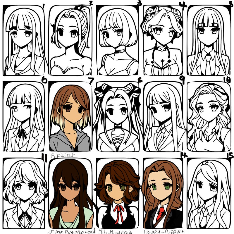 girls that look diffrent anime