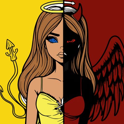 devil vs angel realistic girl