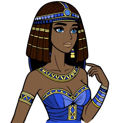 realistic woman wearing a cleopatra costume