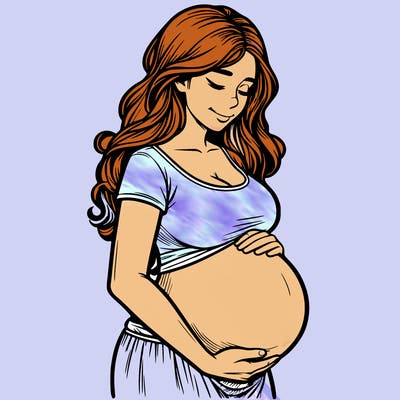 woman heavily pregnant realistic