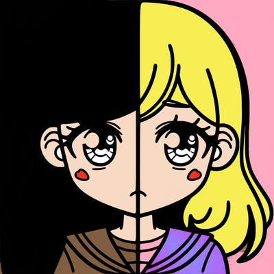 a split of a girl