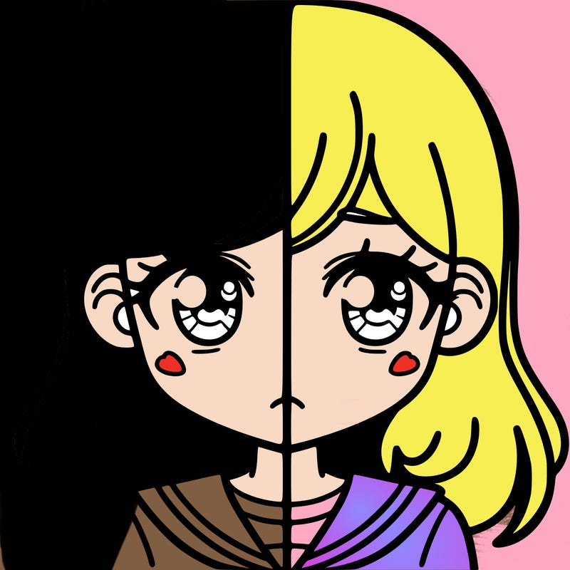 a split of a girl