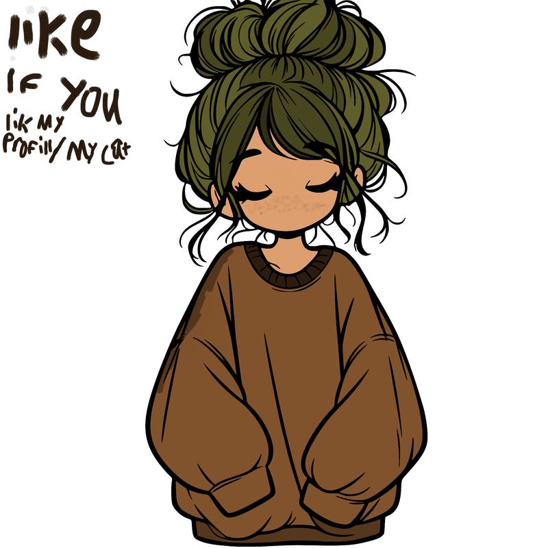 girl with baggy sweatshirt and messy bun