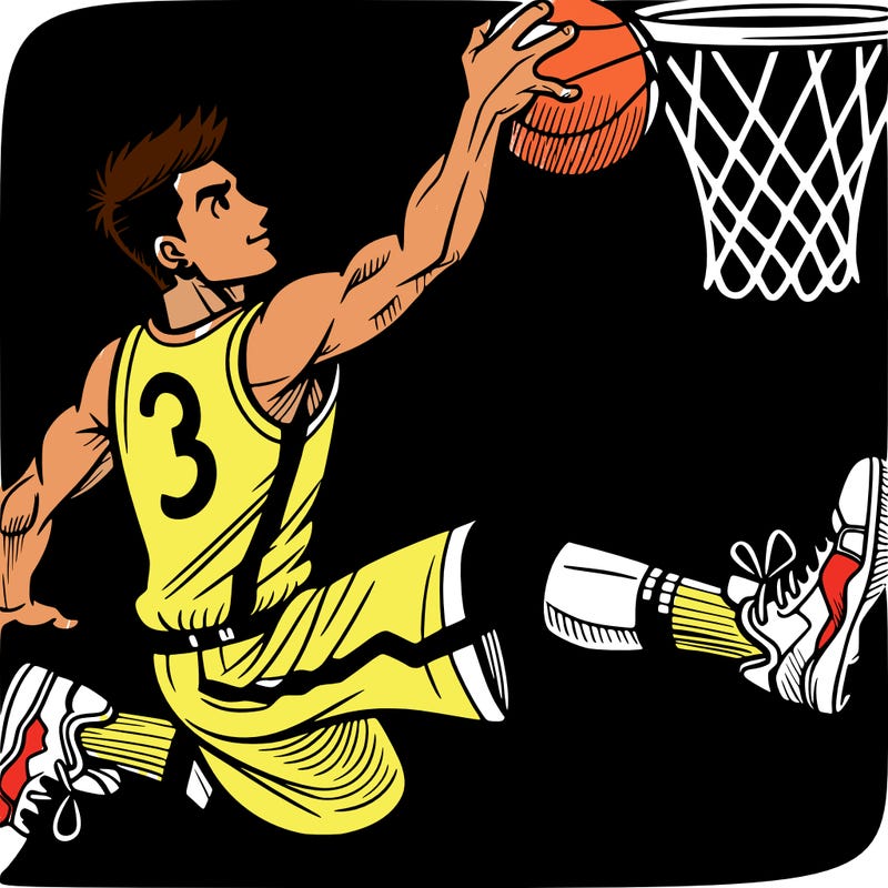 basketball player dunking the ball