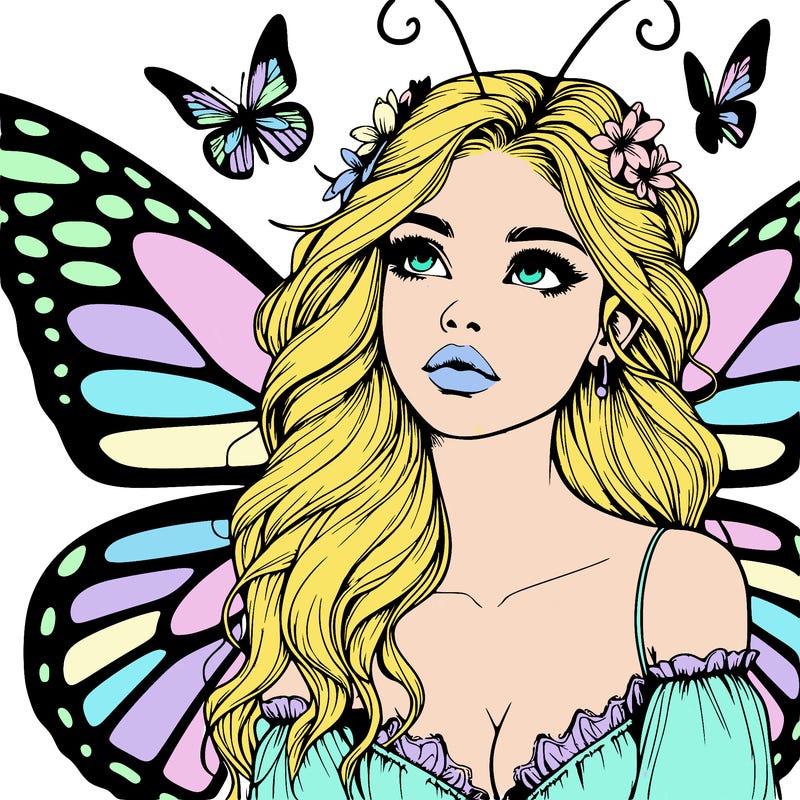 butterfly fairy realistic girl