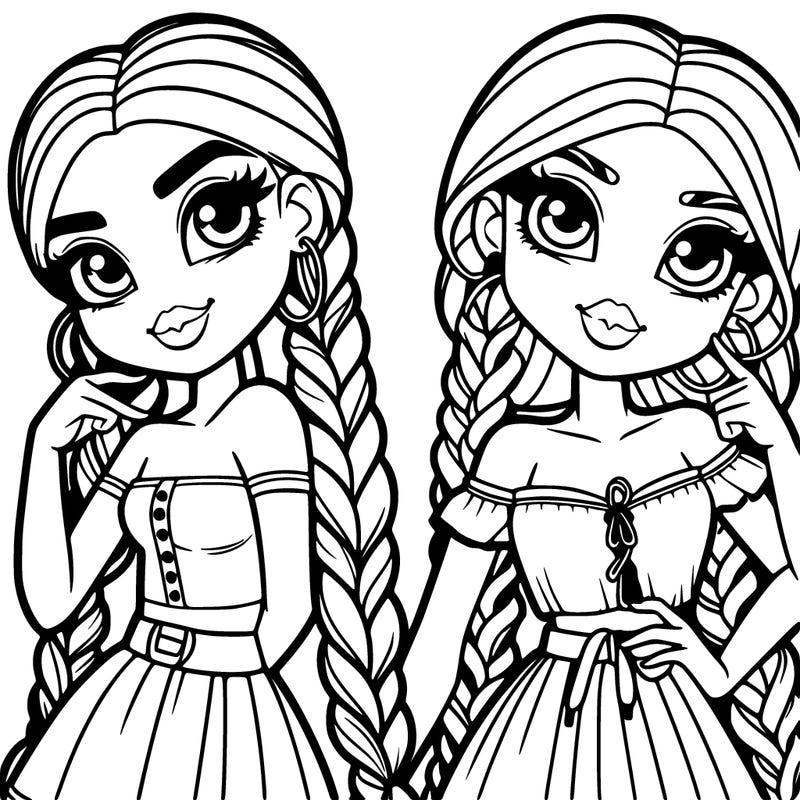 two girls with braids posing