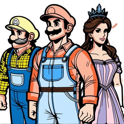 mario luigi and princess peach
