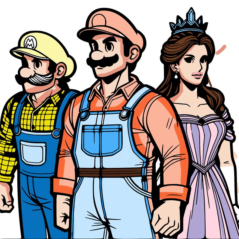 mario luigi and princess peach