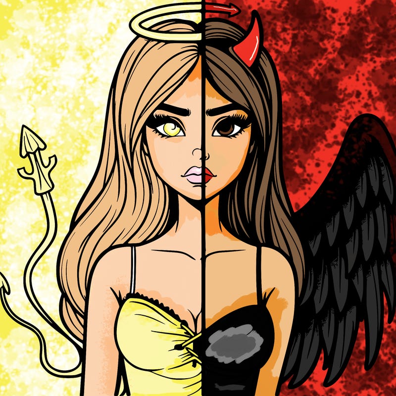 devil vs angel realistic girl