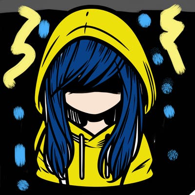 girl with hair covering her face and wearing a hoodie