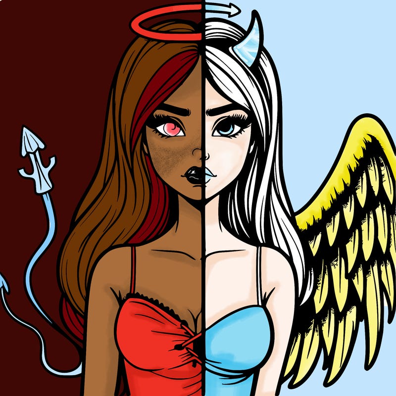 devil vs angel realistic girl