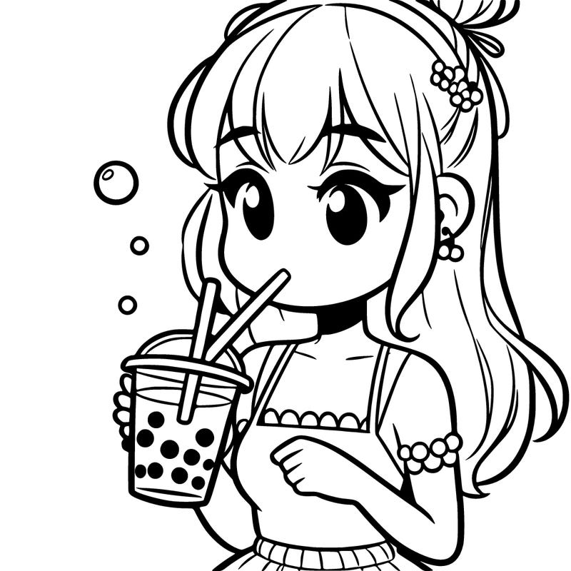girl drinking boba