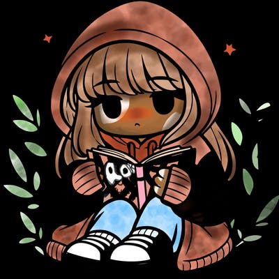 girl in oversized hoodie reading a book