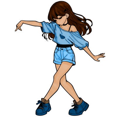 realistic girl danceing