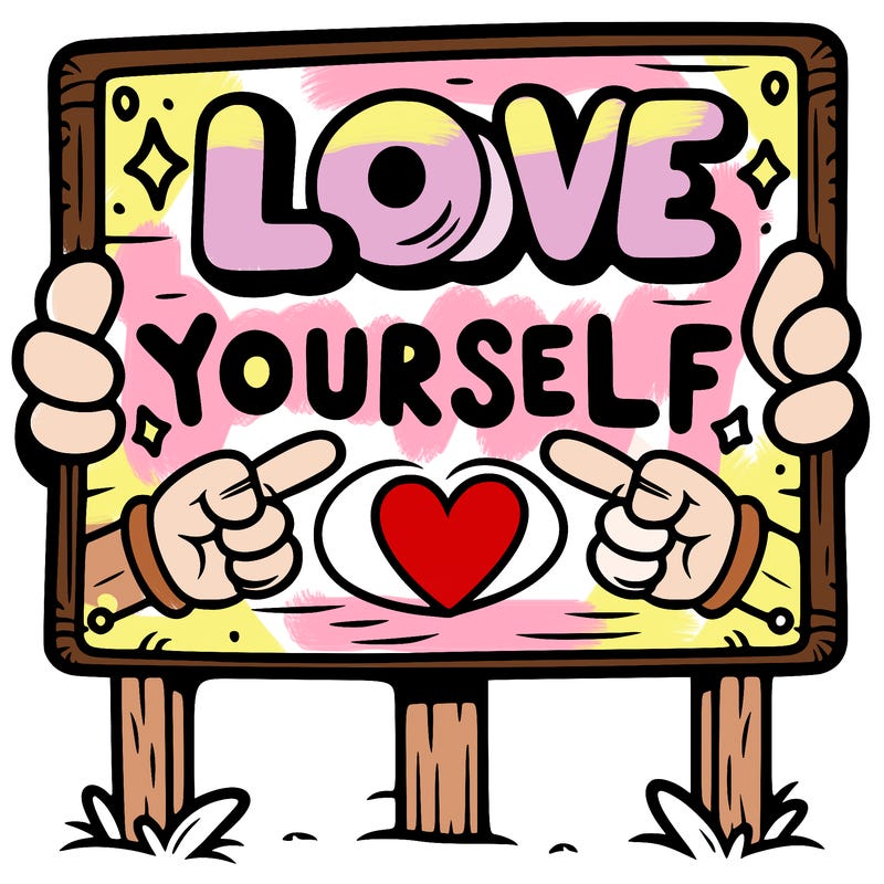 a sign where it is written: love yourself