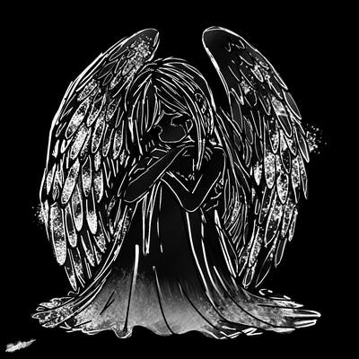 ethereal girl in grief, lonely and heartbroken